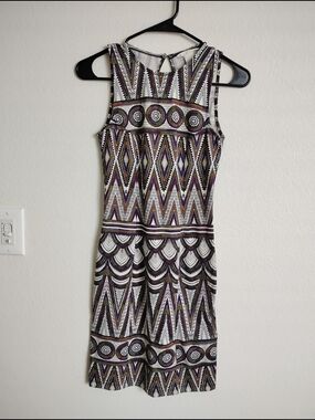 Sleeveless Geometric Print Midi Dress